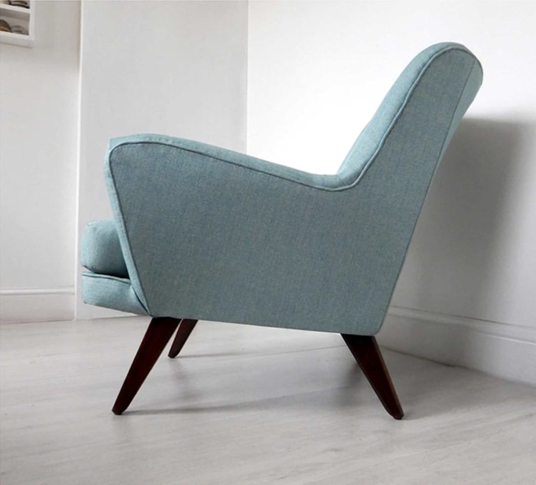 Vintage, mid-century G-Plan armchair; fabric by Scion.