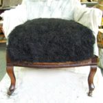 Edwardian chair upholstery - first coir stuffing to seat.