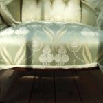 Edwardian chair upholstery - damask top cloth to seat.