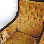 Old Edwardian armchair, worn upholstery - before renovation.