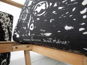 upholstered vintage parker knoll chair Reaching for a Fish fabric by Janet Milner
